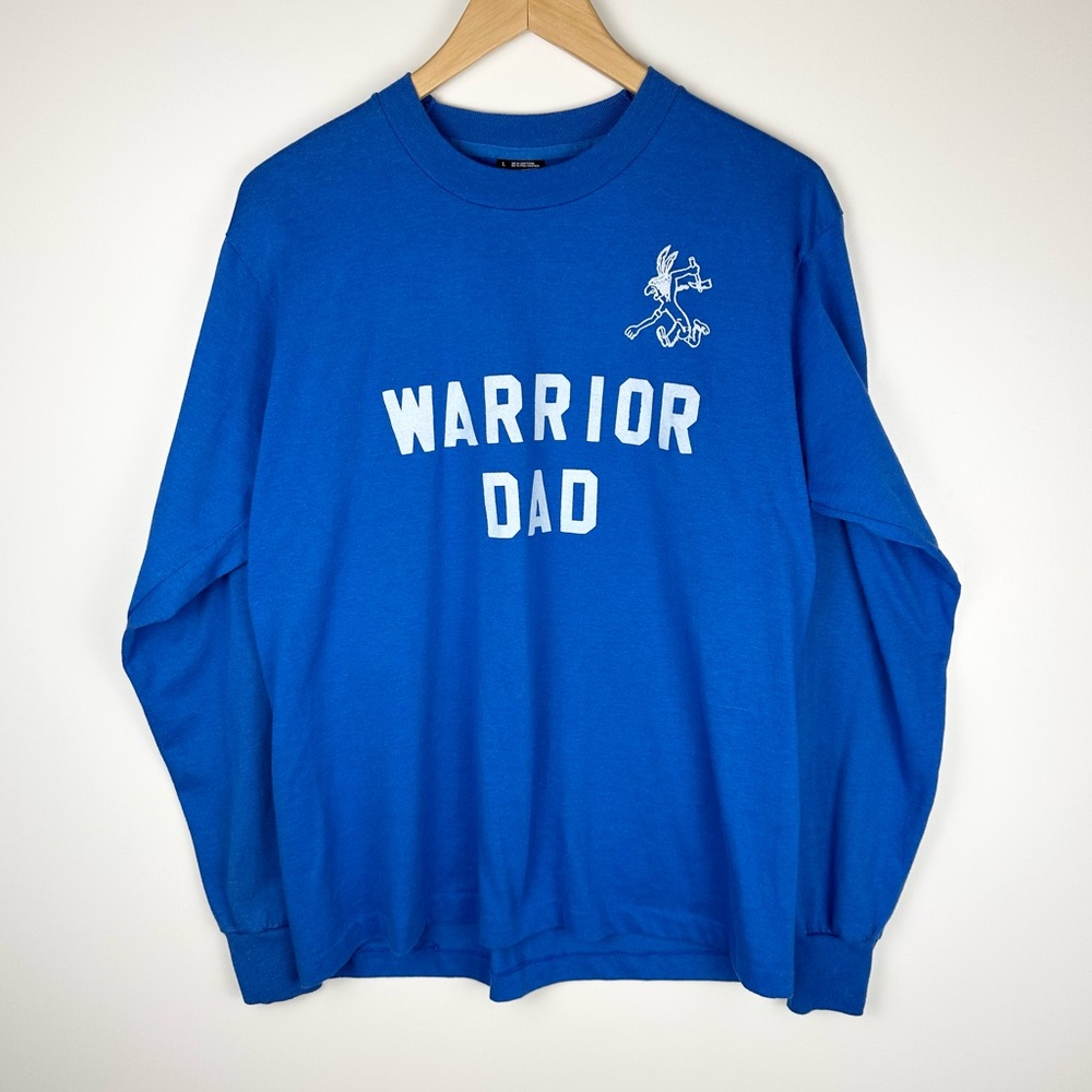 Vintage Screen Stars Best ‘Warrior Dad’ Warriors Sports Team Tomahawk T-Shirt